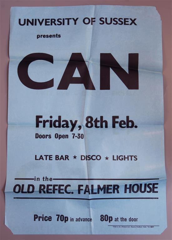 CAN - original gig poster for Sussex University c.1971